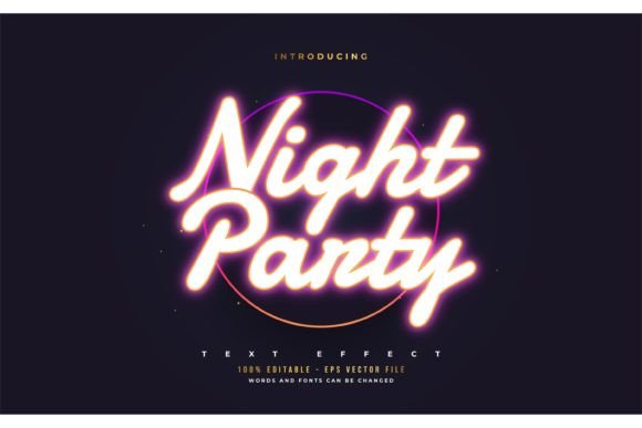 Download Night Party Text Style with Neon Effect - Neon Collection