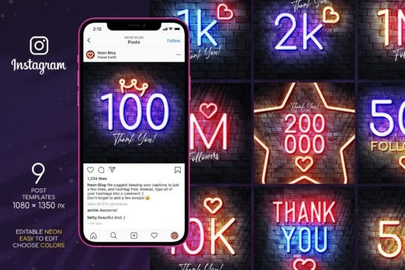 Download Thank You Neon Instagram - Neon Collection