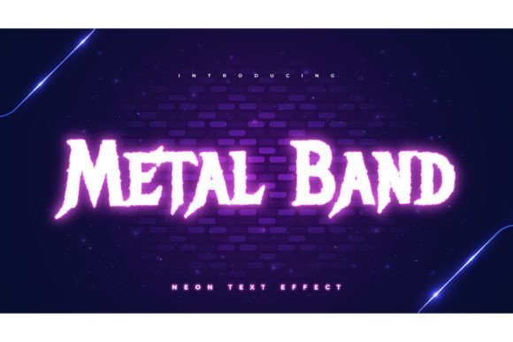 Download Metal Band Text Style with Neon Effect - Neon Collection