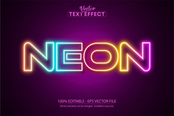 Download Neon Text Effect, Editable Neon Light - Neon Collection