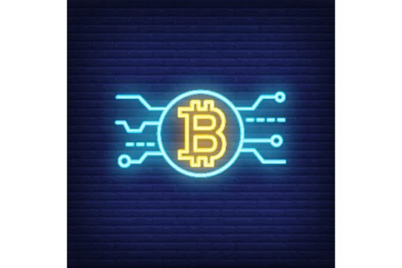 Download Bitcoin Network Neon Sign. Bitcoin Symbo - Neon Collection