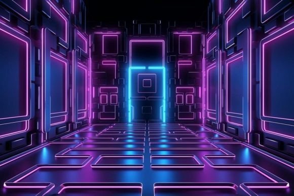 Download Illustration Tunnel Neon Background - Neon Collection