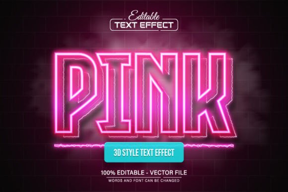 Download Pink Line Neon Light Text Effect - Neon Collection