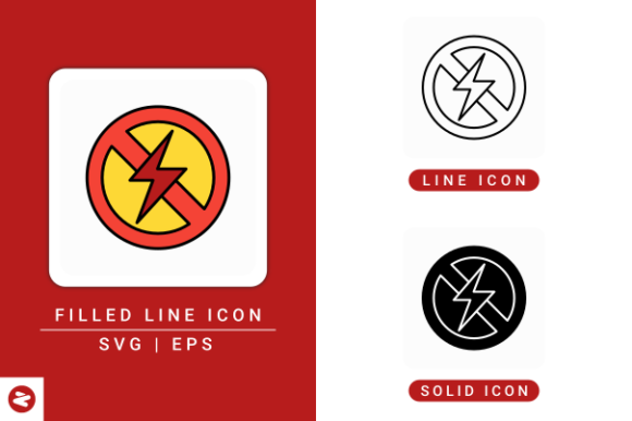 Download Electricity Ban Icons Set - Premium Resources