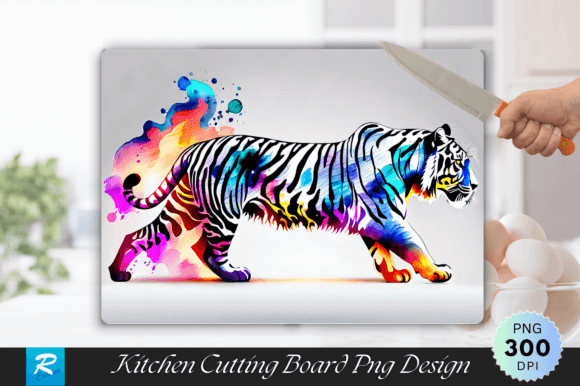 Download Tiger with Neon Light and Fire Cutting - Neon Collection