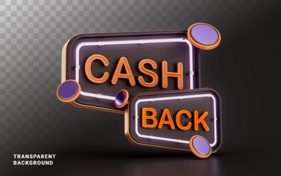 Download Cash Back Offer with Coin and Neon Light - Neon Collection