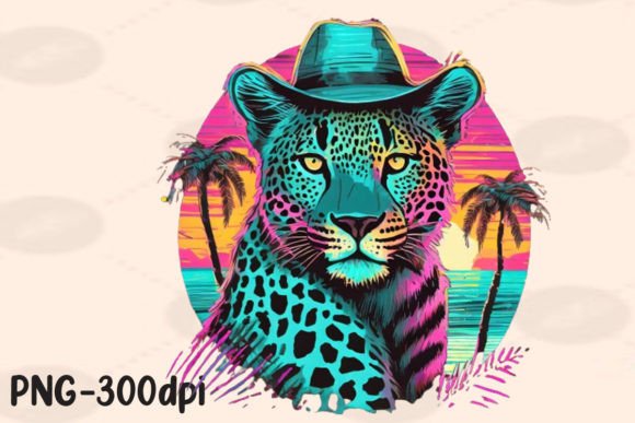 Download Summer Vibes Leopard Neon Beach PNG - Neon Collection