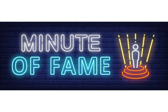 Download Minute of Fame Neon Sign. Person on Stag - Neon Collection