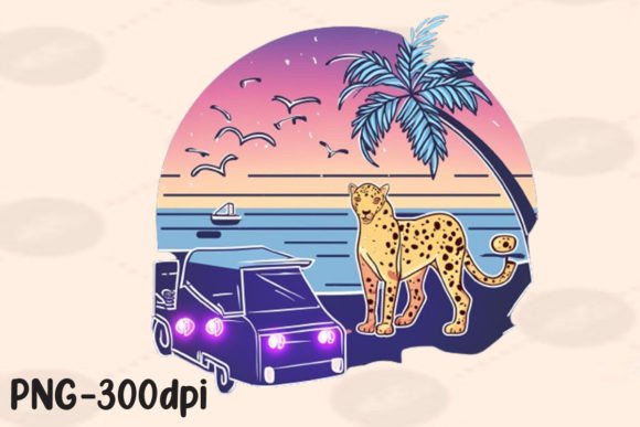 Download Summer Vibes Leopard Neon Beach PNG - Neon Collection