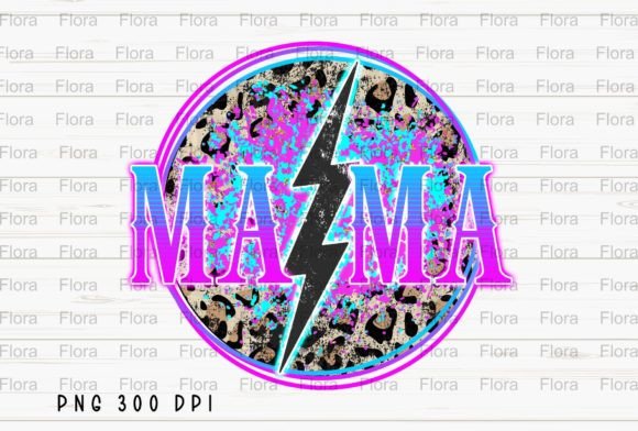 Download Mama Lightning Bolt Leopard Neon PNG - Neon Collection