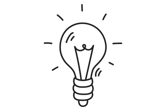 Download A Light Bulb is Drawn in a Black and Whi - Light bulb Collection