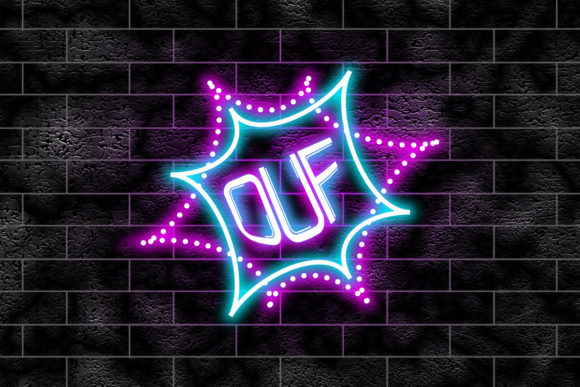 Download Neon Sign on a Brick Wall - Ouf - Neon Collection