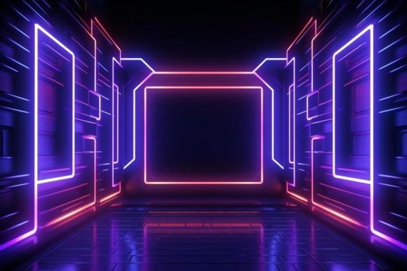 Download Illustration Tunnel Neon Background - Neon Collection