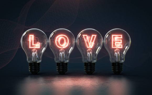 Download Love Text Glow Inside Light Bulb - Light bulb Collection