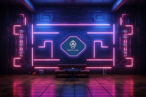 Download Neon Tech Board Logo Mockup - Neon Collection