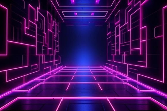 Download Illustration Tunnel Neon Background - Neon Collection