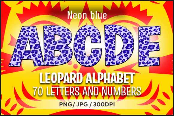 Download Neon Blue Leopard Сlipart - Neon Collection