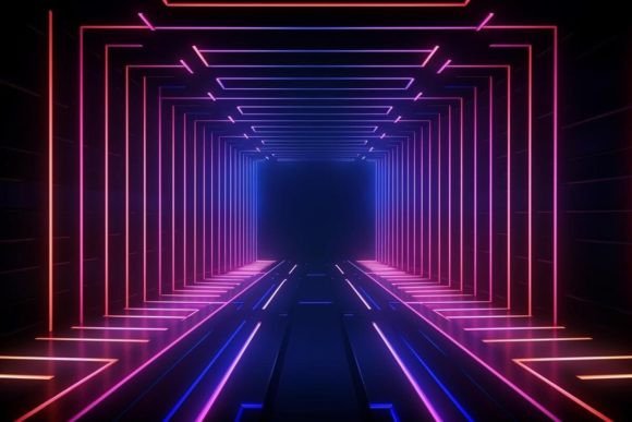 Download Graphic Illustration Neon Tunnel Lights - Neon Collection