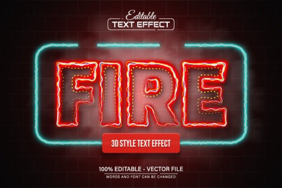 Download Fire Red Line Neon Light Text Effect - Neon Collection