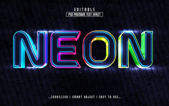 Download RGB Neon 3d Psd Text Effect - Neon Collection