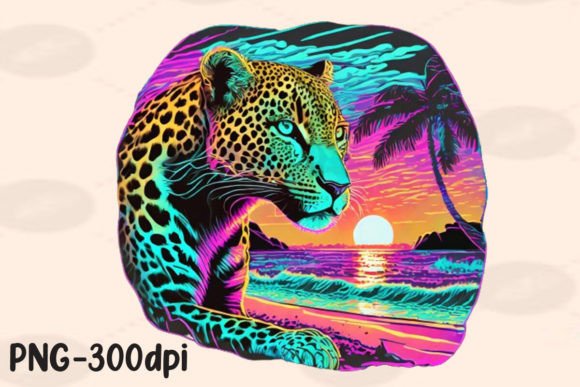 Download Summer Vibes Leopard Neon Beach PNG - Neon Collection