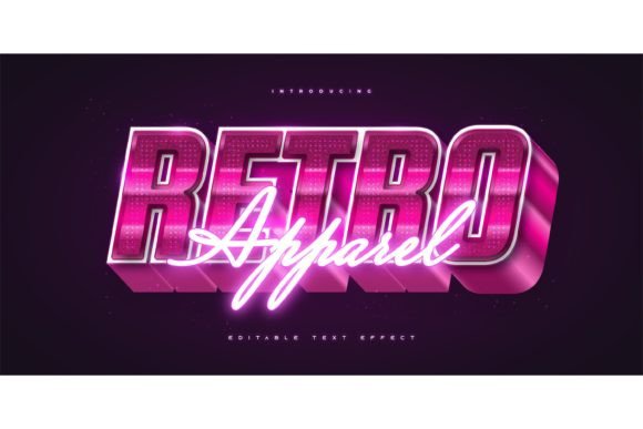 Download Bold Pink Retro Text with Neon Effect - Neon Collection