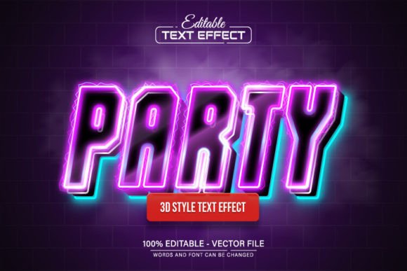 Download Party Purple Neon 3d Text Effect - Neon Collection