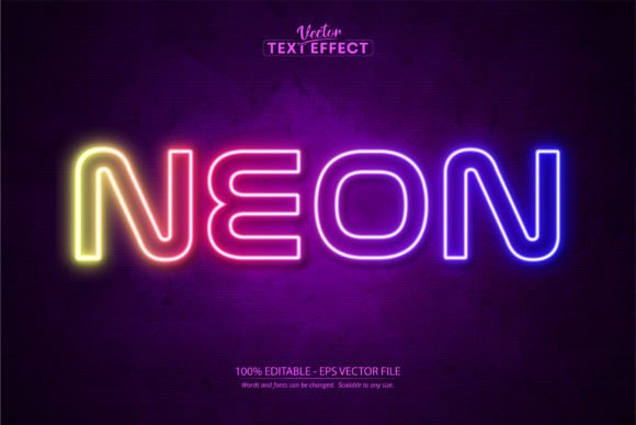 Download Neon Text Effect, Editable Neon Light - Neon Collection