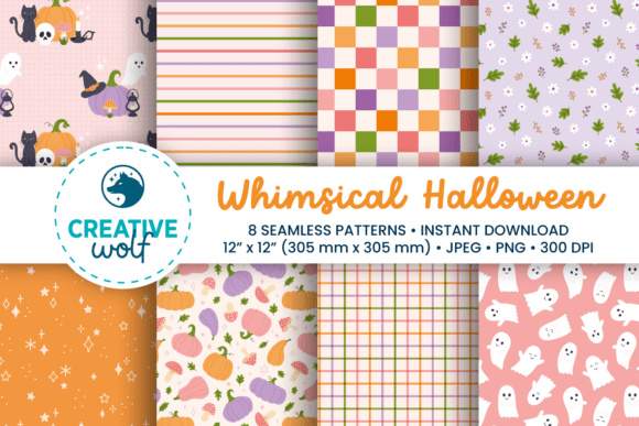Download Whimsical Halloween Seamless Patterns - Patterns Collection