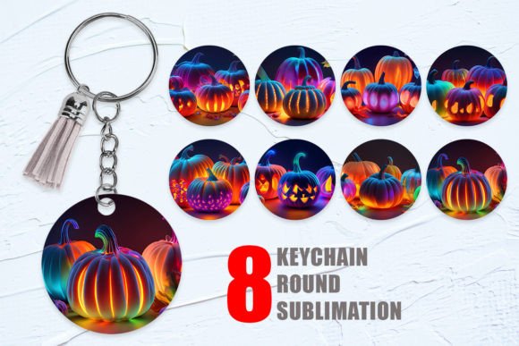 Download 3D Pumpkin Neon Keychain Background - Neon Collection