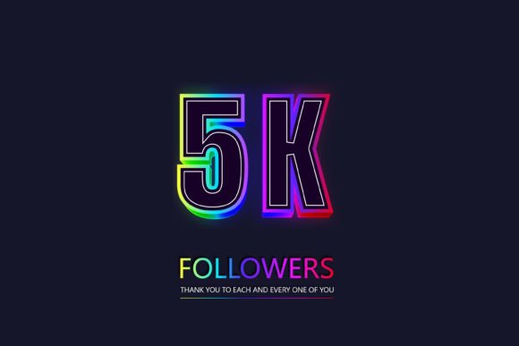 Download 5k Followers and Subscribers Neon Text - Neon Collection