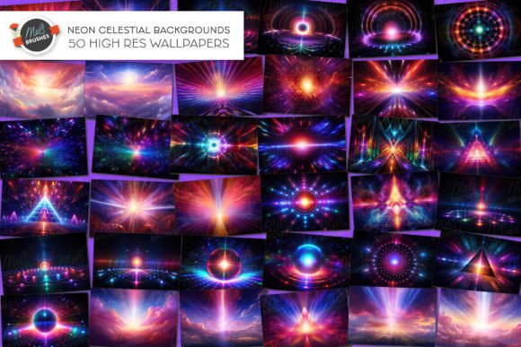 Download 50 Neon Celestial Sci-Fi Backgrounds - Neon Collection
