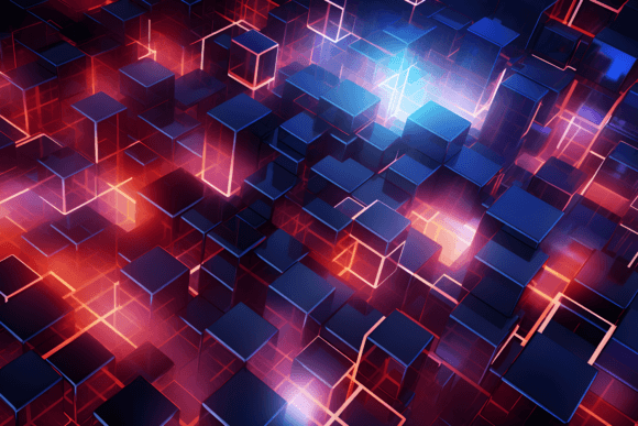 Download Neon Cubes Tech Background Wallpaper - Neon Collection