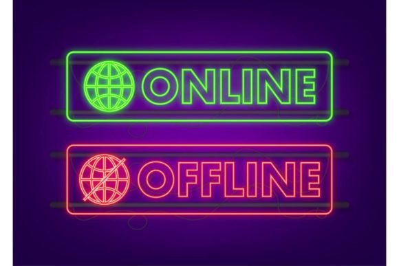 Download Online and Offline Neon Switch, Button. - Neon Collection