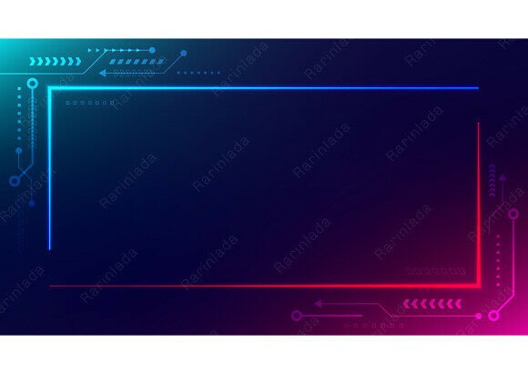 Download Futuristic Tech Cyber Tech Neon Border - Neon Collection
