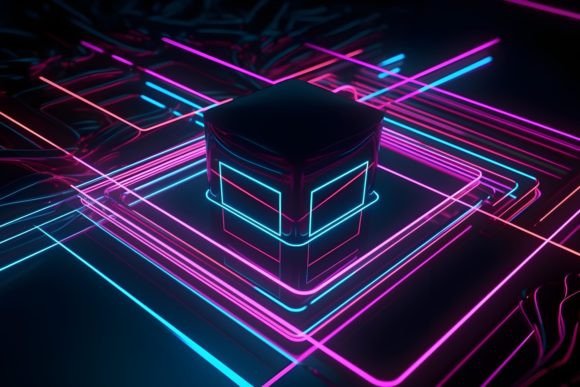 Download Geometric Neon Triangle Background - Neon Collection