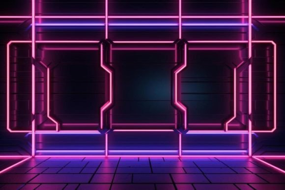 Download Illustration Tunnel Neon Background - Neon Collection