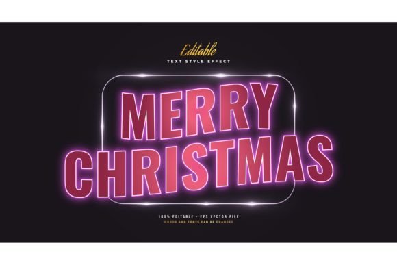 Download Christmas Text with Glowing Neon Effect - Neon Collection