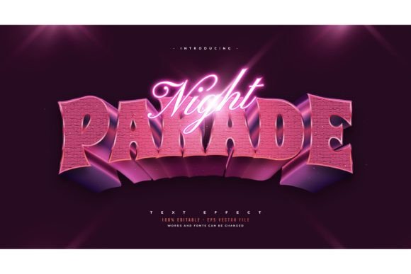 Download Night Parade Text Style with Neon Effect - Neon Collection