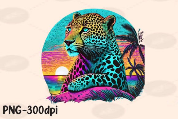 Download Summer Vibes Leopard Neon Beach PNG - Neon Collection