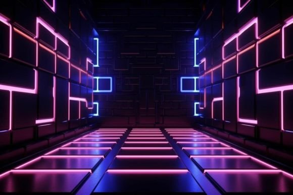 Download Illustration Tunnel Neon Background - Neon Collection