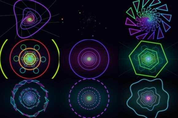Download 60fps Geometric Neon Tunnel VJ Pack - Neon Collection