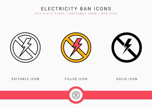 Download Electricity Ban Icons Set - Premium Bundle