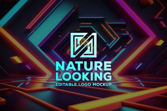 Download Logo Mockup on the Neon Background - Neon Collection