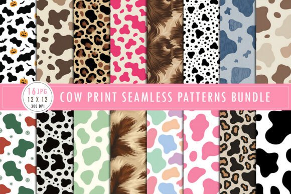 Download Cow Print Seamless Patterns Bundle - Premium Bundle