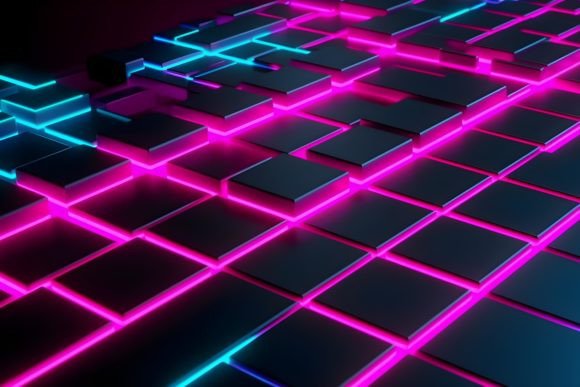 Download Geometric Neon Triangle Background - Neon Collection