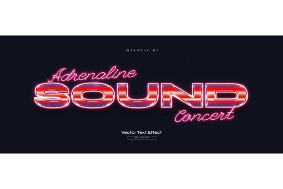 Download Red Retro Text Style with Neon Effect - Neon Collection