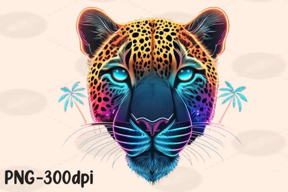 Download Summer Vibes Leopard Neon Beach PNG - Neon Collection