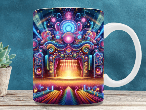 Download Neon Concert Stage Music Mug Wrap - Neon Collection