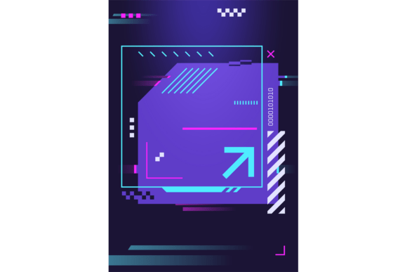 Download Game Frame in Retrowave Style. Blue Neon - Neon Collection